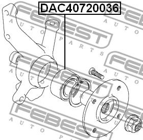 Купить запчасть FEBEST - DAC40720036 Подшипник ступицы передний SUZUKI SWIFT RS413/RS415/RS416 2003-2010 DAC40720036