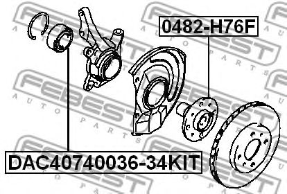 Купить запчасть FEBEST - DAC40740036-34KIT Подшипник ступицы DAC40740036-34KIT