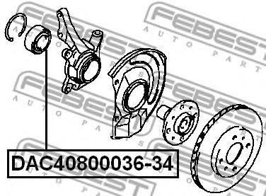 Купить запчасть FEBEST - DAC40800036-34 Подшипник ступицы передний MITSUBISHI CARISMA 95-03 DAC40800036-34