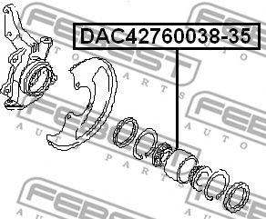 Купить запчасть FEBEST - DAC42760038-35 Подшипник ступицы передний NISSAN PRIMERA P11 DAC42760038-35