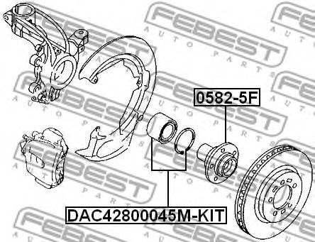 Купить запчасть FEBEST - DAC42800045MKIT Подшипник ступицы колеса  перед прав/лев MAZDA 3 BK 2003-2008/42*80*45 ММ
