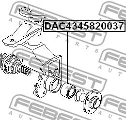 Купить запчасть Febest - DAC4345820037 Подшипник ступицы колеса перед прав/лев AUDI A4 AVANT (8D5/B5) 1995-2001/45/43*82*37*37 ММ