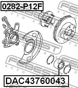 Купить запчасть Febest - DAC43760043 Подшипник ступицы колеса  перед прав/лев NISSAN PRIMERA P12E 2002.01-2007.05 [EL]/43*76*43 ММ
