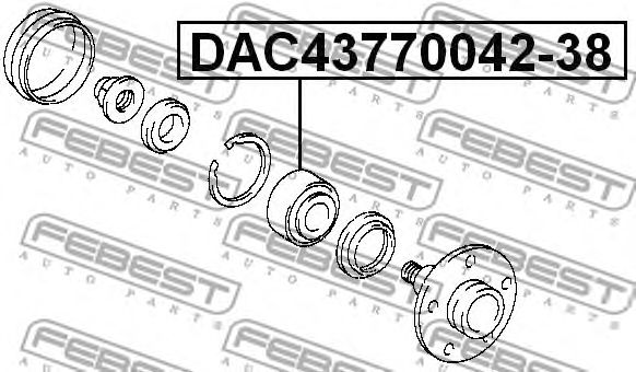 Купить запчасть Febest - DAC4377004238 Подшипник ступицы колеса  перед прав/лев TOYOTA ESTIMA TCR1#/2# 1990.05-1999.12 [JP]/43*77*42*38 ММ