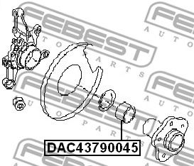 Купить запчасть FEBEST - DAC43790045 Подшипник ступицы задний NISSAN X-TRAIL T30 DAC43790045