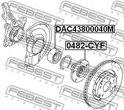 Купить запчасть FEBEST - DAC43800040M Подшипник ступицы колеса  перед прав/лев MITSUBISHI LANCER CY/CZ# 2007.03-2013.02 [EUR]/43*80*40 ММ