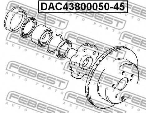 Купить запчасть FEBEST - DAC43800050-45 Подшипник ступицы задний TOYOTA MARK 2 96-00 DAC43800050-45