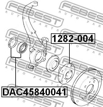 Купить запчасть FEBEST - DAC45840041 Подшипник ступицы колеса  перед прав/лев HYUNDAI TUCSON 2004-2010/45*84*41 ММ