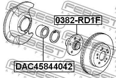 Купить запчасть Febest - DAC45844042 Подшипник ступицы колеса перед прав/лев HONDA ACCORD CF3/CF4/CF5/CL1/CL3 1998-2002/45*84*40*42 ММ