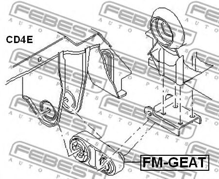 Купить запчасть Febest - FMGEAT Подушка коробки передач АТ зад прав/лев FORD MONDEO GE 2000-2007 [EU]