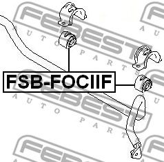 Купить запчасть Febest - FSBFOCIIF Втулка стабилизатора перед прав/лев FORD FOCUS CB4 2008-2011 [EU]/D=19.5 ММ