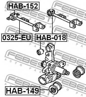Купить запчасть Febest - HAB018 Сайлентблок рычага подвески зад прав/лев HONDA CR-V RE3/RE4 2007-2012