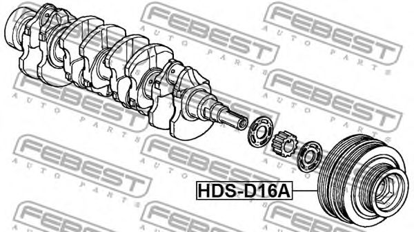 Купить запчасть FEBEST - HDS-D16A Шкив коленвала HDS-D16A