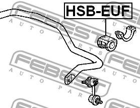 Купить запчасть Febest - HSBEUF Втулка стабилизатора перед прав/лев HONDA CIVIC EU/EP/ES 2001-2006/D=25.4 ММ