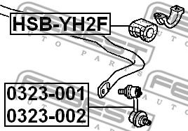 Купить запчасть Febest - HSBYH2F Втулка стабилизатора перед прав/лев HONDA ELEMENT YH2 2003-2011/D=30 ММ