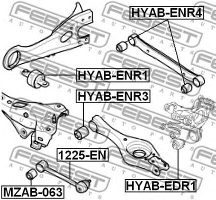 Купить запчасть FEBEST - HYAB-ENR1 Сайлентблок задн прод рычага HYUNDAI I30 HYAB-ENR1