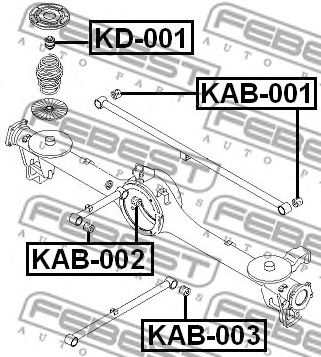 Купить запчасть Febest - KAB002 Сайлентблок продольной тяги зад прав/лев KIA CARNIVAL/SEDONA (FL) 1998-2005
