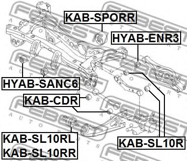 Купить запчасть Febest - KABSL10RR Сайлентблок продольного рычага подвески зад прав HYUNDAI IX35/TUCSON 10MY 2009-2015