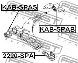 Купить запчасть Febest - KABSPAB Сайлентблок задний рычага подвески (без кронштейна) перед прав/лев KIA SPECTRA 2004-2009