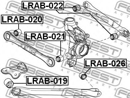 Купить запчасть FEBEST - LRAB-026 Сайлентблок задн цапфы LRAB-026