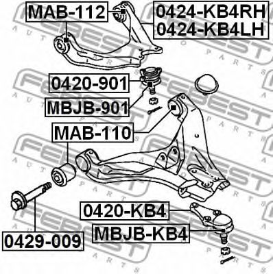 Купить запчасть FEBEST - MAB-112 Сайлентблок MAB-112