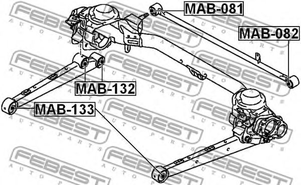 Купить запчасть FEBEST - MAB-132 Сайлентблок задн прод тяги MITSUBISHI I-MIEV HA0# 2010.10- MAB-132