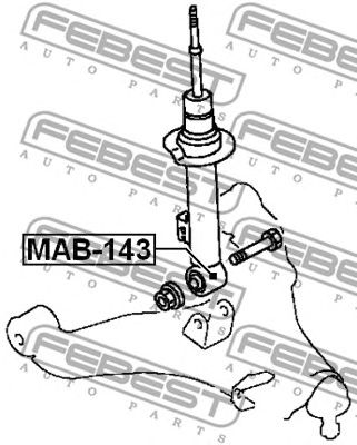 Купить запчасть Febest - MAB143 Сайлентблок амортизационной стойки  перед прав/лев MITSUBISHI PAJERO/MONTERO SPORT KH0# 2008.07-2013.01 [EUR/MMTH]