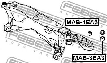 Купить запчасть Febest - MAB4EA3 Сайлентблок подрамника MITSUBISHI LEGNUM EA/EC# 1996.06-2002.08 [JPN]