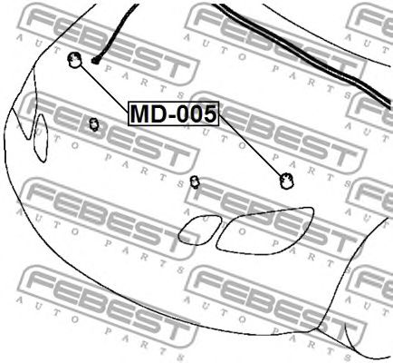 Купить запчасть FEBEST - MD-005 Отбойник капота MD-005