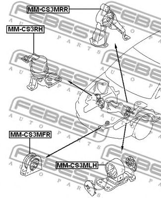 Купить запчасть FEBEST - MM-CS3MFR Опора двигателя передняя MITSUBISHI LANCER CS (MT) 2000-2009 MM-CS3MFR