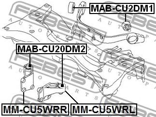 Купить запчасть FEBEST - MM-CU5WRR Опора задн дифференциала правая MITSUBISHI OUTLANDER CU# 2002-2006 MM-CU5WRR