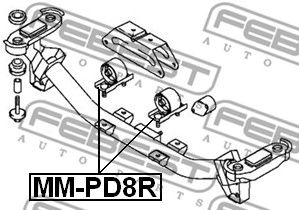 Купить запчасть Febest - MMPD8R Подушка двигателя  зад прав/лев MITSUBISHI DELICA SPACE GEAR/CARGO PA-PF# 1994.03-2006.12 [JPN]
