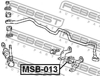 Купить запчасть Febest - MSB013 Втулка стабилизатора  перед прав/лев MITSUBISHI COLT/LANCER C50-70# 1988.04-1995.07 [EUR]/D=19 ММ