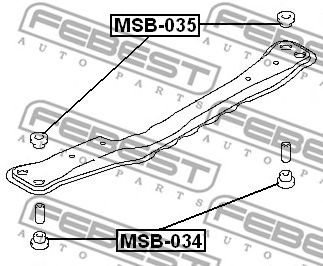 Купить запчасть FEBEST - MSB-035 Втулка лыжи MITSUBISHI LANCER/MIRAGE CJ-CP 1995.08-2000.08 MSB-035