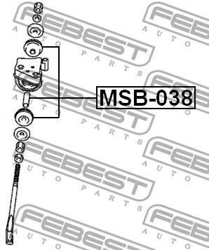 Купить запчасть Febest - MSB038 Втулка стабилизатора (комплект) перед прав/лев MITSUBISHI DELICA SPACE GEAR/CARGO PA-PF# 1994.03-2006.12 [JPN]