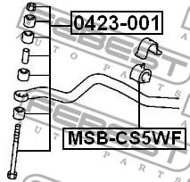 Купить запчасть Febest - MSBCS5WF Втулка стабилизатора  перед прав/лев MITSUBISHI LANCER/LANCER CEDIA CS/CT# 2000.03-2009.08 [JPN]/D=25 ММ