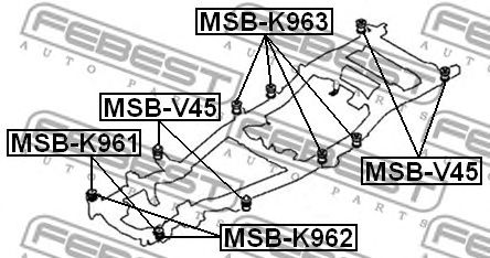 Купить запчасть Febest - MSBK963 Подушка подрамника MITSUBISHI CHALLENGER K90# 1996.05-2001.08 [JPN]