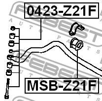 Купить запчасть Febest - MSBZ21F Втулка стабилизатора  перед прав/лев MITSUBISHI COLT/COLT PLUS Z20# 2002.10- [JPN]/D=25 ММ