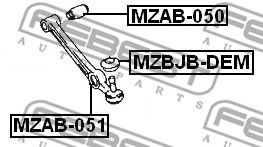 Купить запчасть Febest - MZAB051 Сайлентблок передний нижнего рычага подвески MAZDA DEMIO DW3/DW5 1996-2002