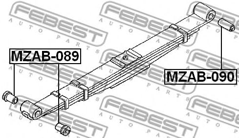 Купить запчасть FEBEST - MZAB-089 Втулка рессоры MAZDA TITAN STANDARD CAR UNTIL H16.06 WG 1989-2000 MZAB-089
