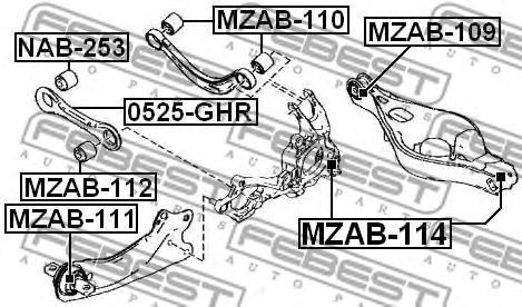 Купить запчасть FEBEST - MZAB-114 Сайлентблок задн подвески MAZDA 6 GH 2008-2013 MZAB-114