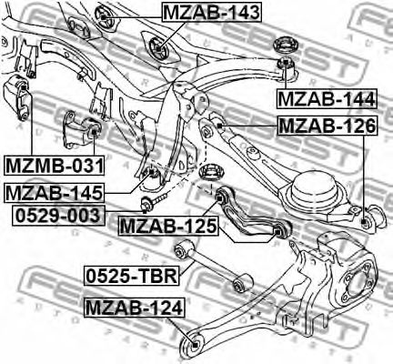 Купить запчасть FEBEST - MZAB-125 Сайлентблок MZAB-125