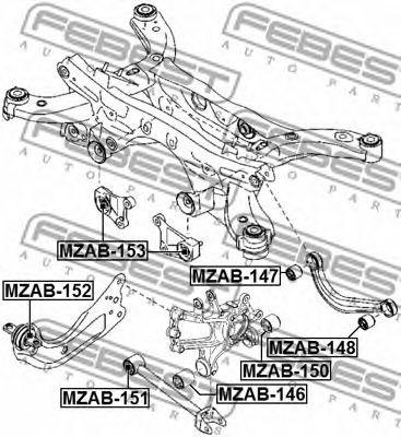 Купить запчасть Febest - MZAB151 Сайлентблок тяги зад прав/лев MAZDA CX-5 KE 2011-2017