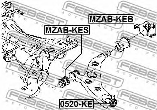 Купить запчасть FEBEST - MZABKEB Сайлентблок задний рычага подвески  перед прав/лев MAZDA CX-5 KE 2011-2017