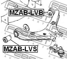 Купить запчасть Febest - MZABLVB Сайлентблок задний рычага подвески (гидравлический) перед прав/лев MAZDA MPV LV 1990-1999