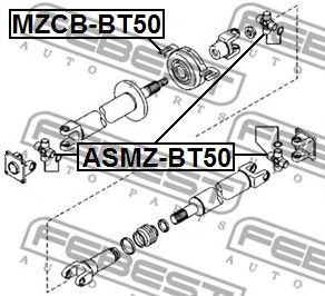 Купить запчасть FEBEST - MZCB-BT50 Подшипник опоры карданного вала MZCB-BT50