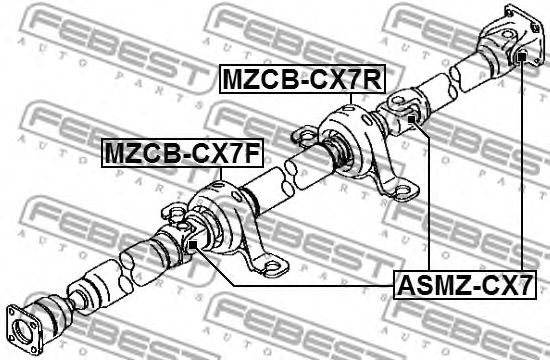 Купить запчасть Febest - MZCBCX7R Подшипник опоры карданного вала зад прав/лев MAZDA CX-7 ER 2006-2012