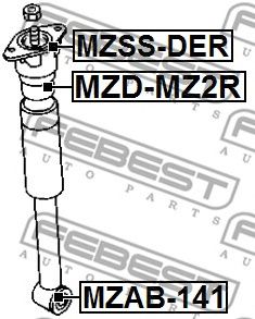 Купить запчасть Febest - MZDMZ2R Отбойник амортизатора зад прав/лев MAZDA DEMIO DY3/DY5 2002-2007