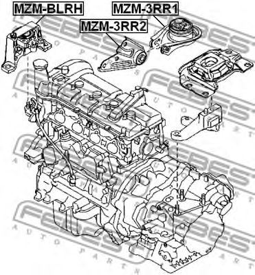 Купить запчасть FEBEST - MZM-BLRH Опора двигателя правая (гидравл) MAZDA 3 BL 2009-2013 MZM-BLRH