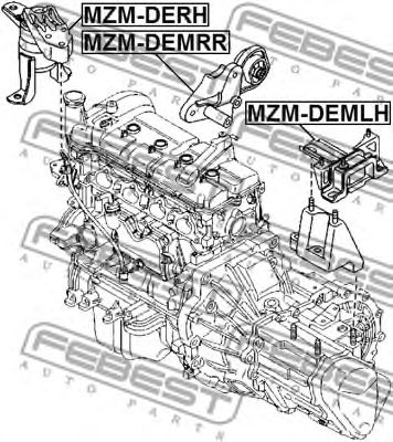 Купить запчасть FEBEST - MZM-DEMRR Опора двигателя задняя MAZDA 2 DE MT 2007-2014 MZM-DEMRR